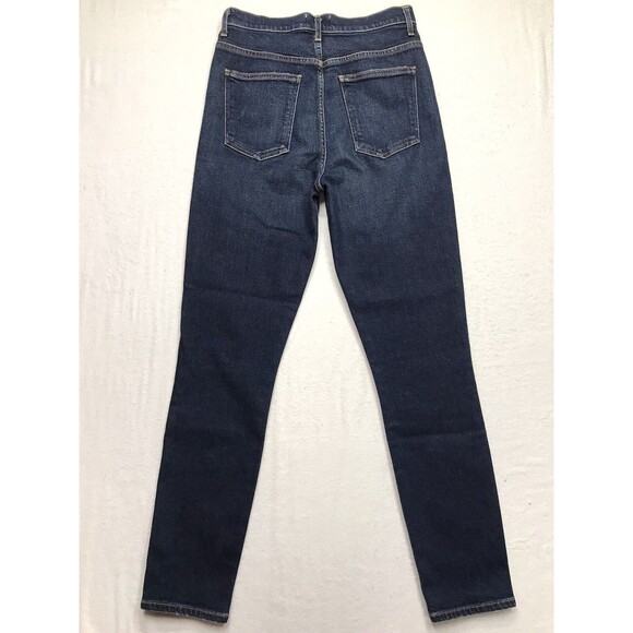 AGOLDE Pinch Waist Skinny Jeans Women 28x30 Dark Wash Blue Whisker USA Stretch - Picture 2 of 16
